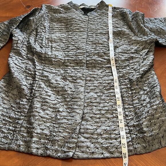 Soft by Avenue Silver Gray Textured Jacket Size 14/16 - Picture 11 of 12